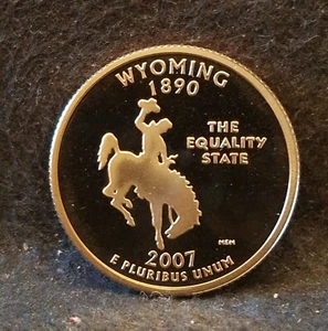 2007-S United States 25 cents, States - Wyoming, DCAM proof, KM-399 (US10) - Picture 1 of 2