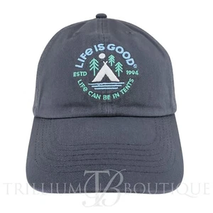 Life is Good Hat Cap Baseball Cap Slate Grey In Tents Adjustable Summer Outdoor - Picture 1 of 5