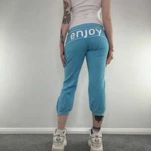 Pantalones de chándal capri de tiro bajo con eslogan vintage Y2K - Imagen 1 de 7
