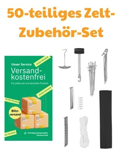 Zelt Komplettes Zubehör Set 50 Teile Heringe Hammer Camping Aufbewahrungstasche - Bild 1 von 3