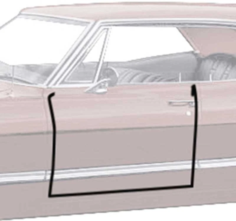 Impala GM 1965-68 tamaño completo; marco de puerta delantera sello de resistencia a la intemperie 4 puertas techo rígido Foto 1 de 4