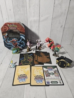 Pokémon Lot Mewtwo Figures, Tin Box, Unused Digital Codes, Sobble Pin, Watch  - Image 1 of 4