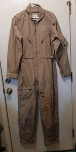 FLIGHT SUIT TAN FIRE FRESISTANT ARAMID 42R COMPLETE CARTER USED $49.98 - Picture 1 of 7