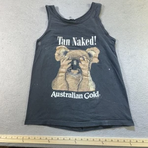 Vintage Australian Gold Shirt Mens Large Koala Tan Naked Graphic Tank Top 90s - Picture 1 of 14