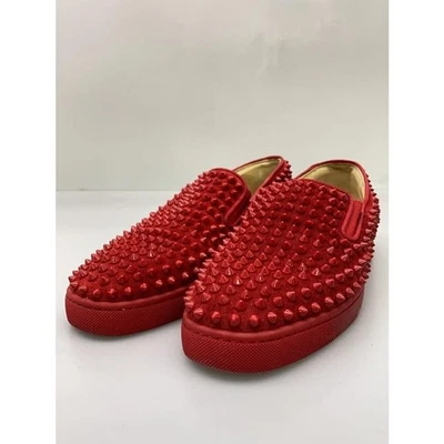 Christian Louboutin Sneakers Uomo Taglio Basso Borchie Rosso EU 40 126621K... - Immagine 1 di 4