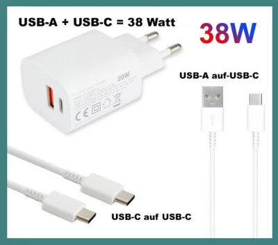 38W Schnell Ladegerät USB-C Ladekabel für Xiaomi Mi 8 Pro MIX 3 8 POCO X3 NFC - Bild 1 von 3