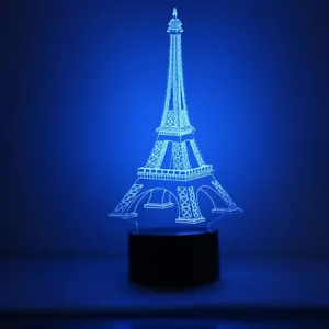 Lámparas para el hogar Torre Eiffel con luz nocturna creativa 3D visión regalo día de San Valentín - Imagen 1 de 10