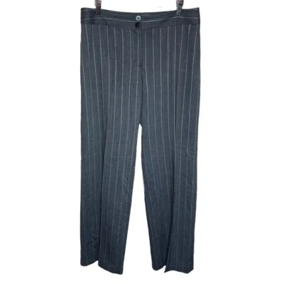 Armani Collezioni Gray Pinstripe Wide Leg Career Pants - Image 1 of 4