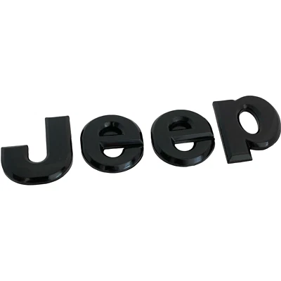 Jeep Nameplate Emblem for Hood Liftgate Trunk Lid BLACK - Image 1 of 2