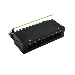 ProfiPatch Patchpanel Verteilerfeld Desktop 8 Port Aufputz für Keystone Module - Photo 1/6