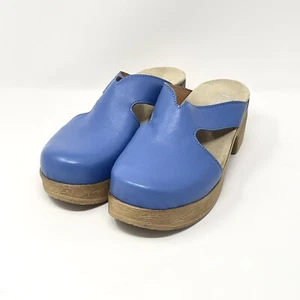 Calou Stockholm Eivor Leather Clogs Blue Leather Womens Size US 9 EU 40 NWOB - Picture 1 of 9