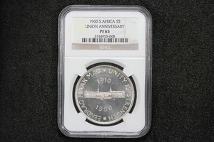 1960 South Africa Union 50th Anniversary $5 NGC PF-65 37S6 - Picture 1 of 4