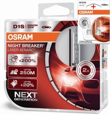Osram D1S 12/24V 35W XENARC NIGHT BREAKER LASER +200% 2Stk.+W5W OL - Bild 1 von 3