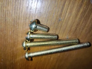 1/4"-20  Brass Coarse Thread Combo Round Head Machine Screws (100 pcs.) - Picture 1 of 7