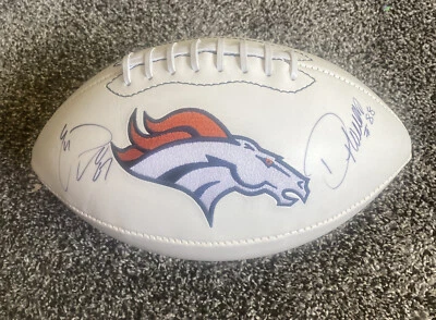 Demaryius Thomas @ ERIC DECKER DUAL Autographed  Broncos Logo Football JSA COA - Image 1 of 4