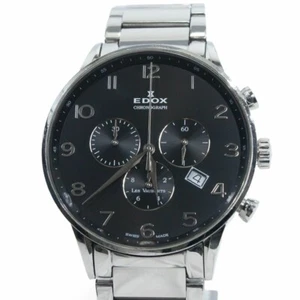 EDOX Les Vaubert Chronograph 10409-3N-NBN Quartz Men's Watch - Picture 1 of 9