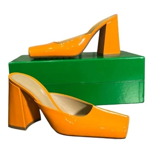 Zapatos de salón Bottega Veneta para mujer con punta cuadrada de cuero naranja talla UK 5 38 - Imagen 1 de 23
