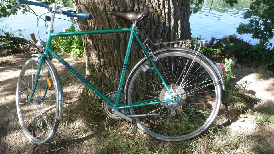 Fahrrad, Herrenrad, Halbrenner von Herkules, großer Rahmen, grün metallic - Bild 1 von 3