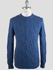 Gran Sasso Blue Cashmere Sweater Crewneck GS384 Man