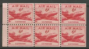 United States. 1949. 6c Karminrot, Luftpost Broschüre Pane. Sg : A944a. MNH - Foto 1 di 1