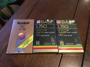 3 cintas de video beta L750 selladas (2 BASF 1 whisky escocés) - Imagen 1 de 2