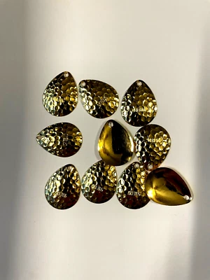 Hojas martilladas Colorado #4 de oro de 10 quilates. Piezas de cebo giratorio, señuelos. Foto 1 de 2