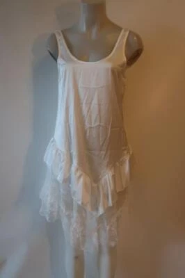 女式 Bloomingdale's 白色无袖蕾丝装饰懒人连衣裙 S * — 第 1/4 张图片
