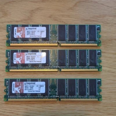 Set of 3 Kingston KTC-D320/512 512MB DDR PC3200 400MHz 184-Pin DIMM Desktop RAM - Image 1 of 4
