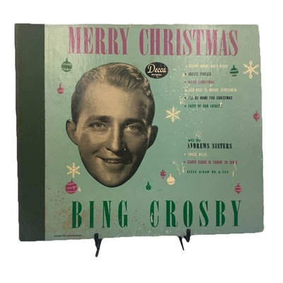 VTG Bing Crosby Merry Christmas Decca Album 550 4 Songs 78RPM 2-Record Set 1945 - Image 1 of 4