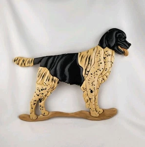 Holz Intarsien Stabyhoun English Setter Feldhund Zeiger Handarbeit Wandhandwerker - Bild 1 von 18