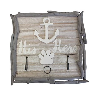 13.5 WD WHTWSH ANCHOR HISet of HERS HOOK PLQ - Picture 1 of 2