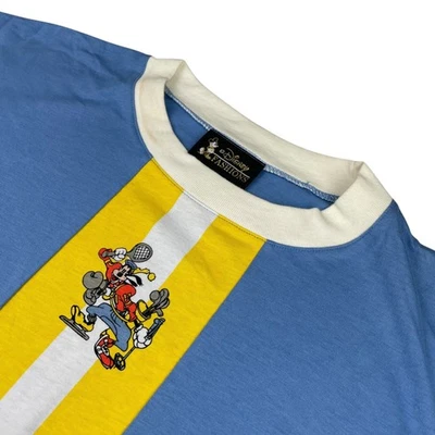 Camiseta masculina vintage Disney Goofy Sports 100% algodão S/S azul claro • Média - Imagem 1 de 4