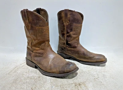 Botas occidentales Ariat Rambler Patriot para hombre, marrón envejecido vaquero talla 13EE Foto 1 de 4