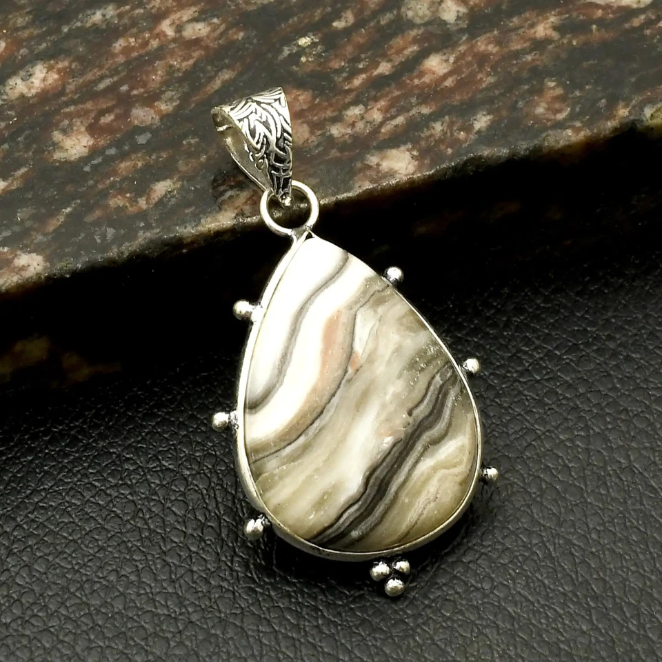 Colgante étnico hecho a mano con piedras preciosas de ágata de encaje amarillo joyería regalo 1,8" AP-42314 Foto 1 de 1