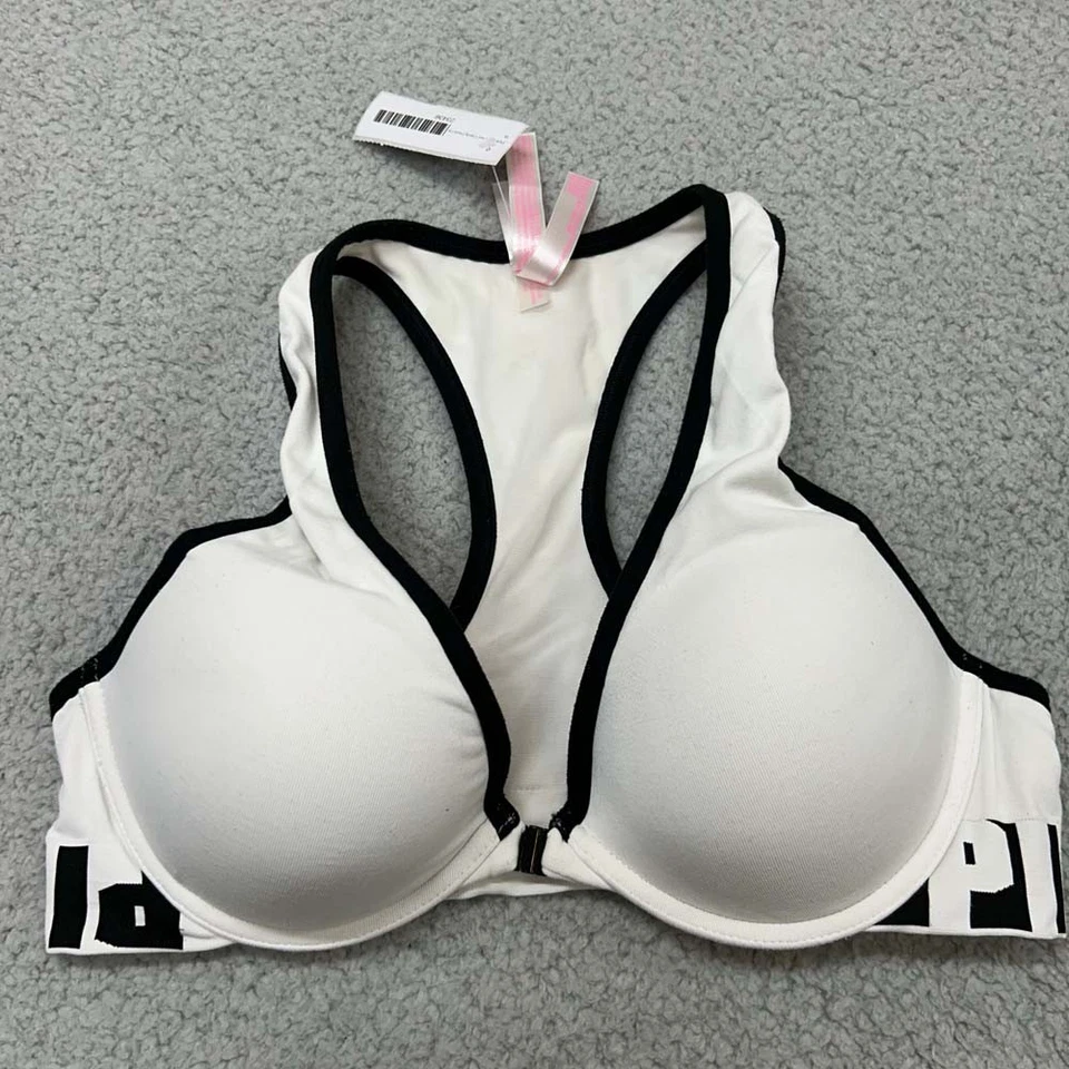 Pink Bra 36C Push Up Bra Cool Comfy Push-Up Spellout VS Victoria Secret - Image 1 of 4