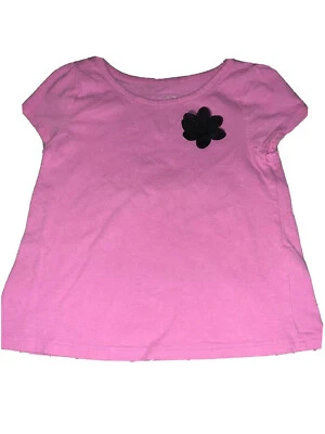Faded Glory Girls Pink Shirt/W Black Flower, SIze 4 Childs - Image 1 of 4