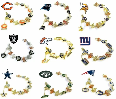 Charm Bracelet NEW Official NFL Fits 7-1/4" - 7-1/2" Jewelry Ladies CHOOSE TEAM Cover