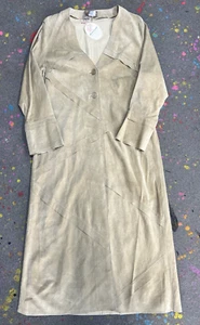 April Cornell Lady's Elegant Long Suede Coat  NWT Size Small Ivory 100% Leather - Picture 1 of 10
