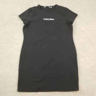 Calvin Klein T-Shirt Dress Womens Extra Large Black Short Sleeves Casual Stretch - Image 1 of 4