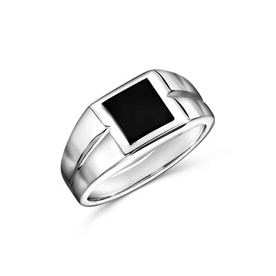 Anillo de hombre de ónix negro natural Foto 1 de 2