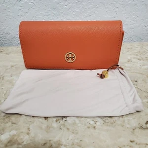 Tory Burch Eyeglass Glasses Sunglasses Protective Case Orange Gold Logo Soft - Picture 1 of 8