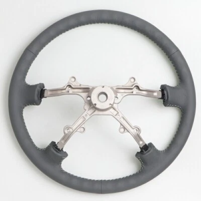 Toyota Land Cruiser 80 late mode(1995-1997) Steering Wheel gray genuine leather - Imagem 1 de 4