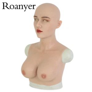 Roanyer Silikon Brustplatten mit Kopfbedeckung Gesicht Crossdresser Transgender Boobs - Bild 1 von 14