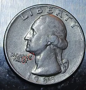 Most Rare 1965 No Mint Mark Quarter Dollar W/Double/Dye/Strike, Blacked Out As.. - Picture 1 of 3