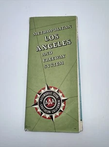Triple AAA Metropolitain Los Angeles Freeway System mapa de viaje vintage desplegable - Imagen 1 de 4