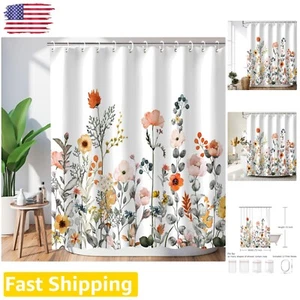 Colorful Flower Shower Curtain - Decorative Fabric with 12 Hooks - 72" W x 72" H - Picture 1 of 8