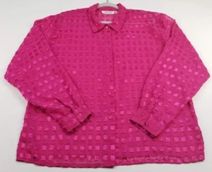 Selene Sport Button Up Shirt Women’s Extra Large XL Pink Long Sleeves Sheer Top - Picture 1 of 9
