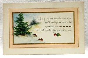 CHRISTMAS GREETING EMBOSSED SNOWY CHRISTMAS SCENE - Picture 1 of 2