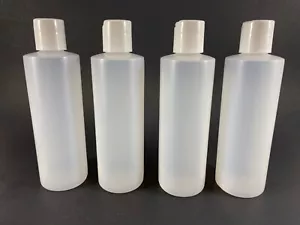 Botellas de plástico de 8 oz (naturales) con tapa de disco blanco almacenamiento de belleza de viaje - Imagen 1 de 7
