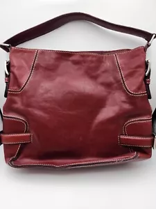 Borsa a tracolla grande Michael Kors Brookville in pelle rosso intenso - Foto 1 di 16